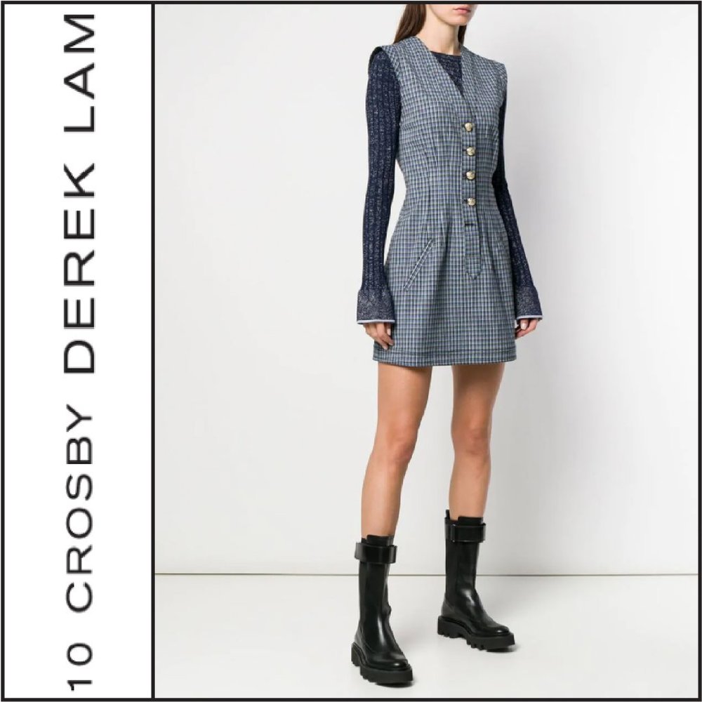 NWT { Derek Lam } Mouline Check Dress